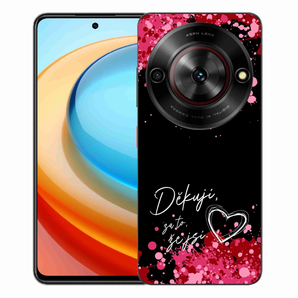 Gelový kryt mmCase na ZTE Blade A75 - zamilovaný text 2 černé pozadí