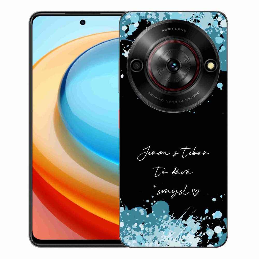 Gelový kryt mmCase na ZTE Blade A75 - zamilovaný text černé pozadí
