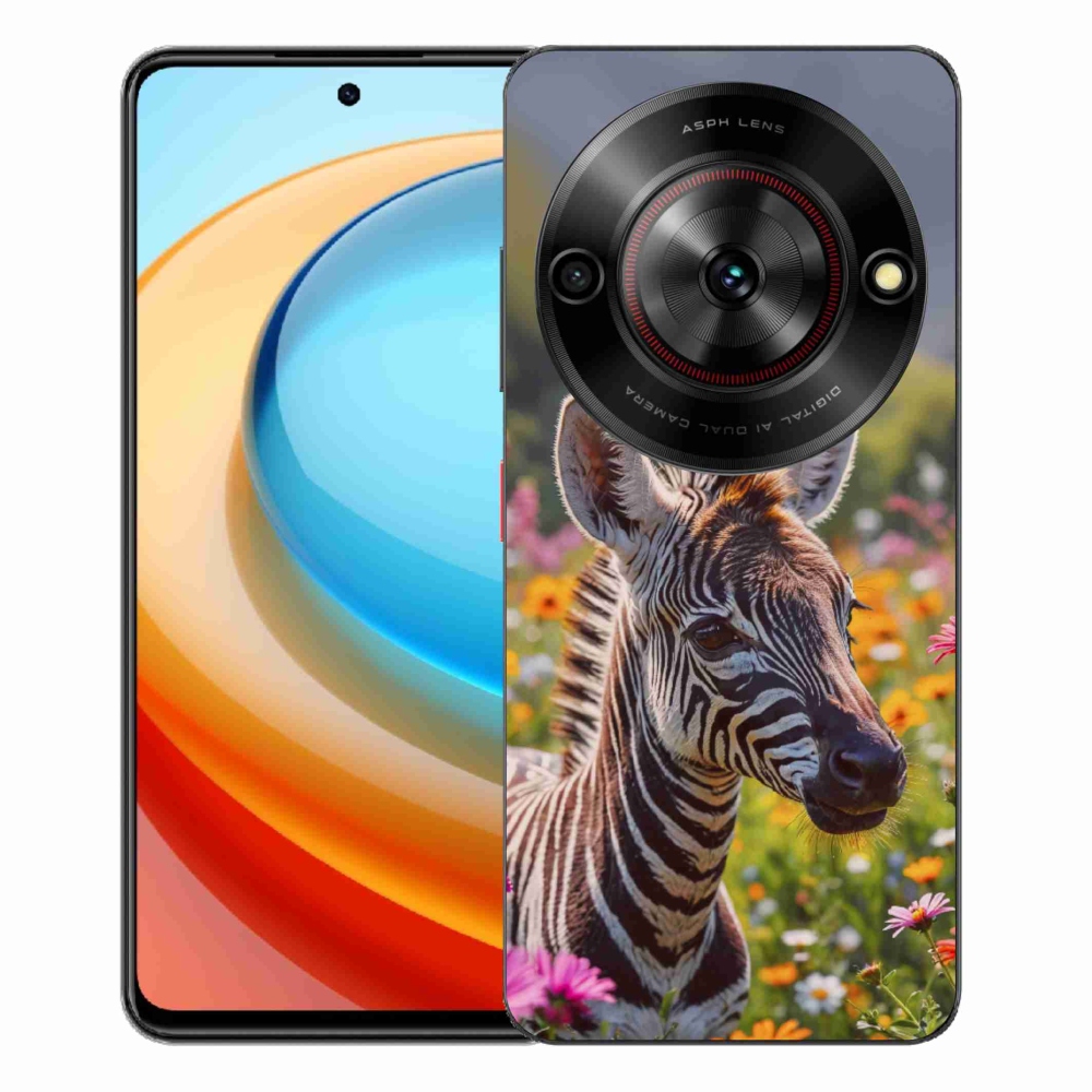 Gelový kryt mmCase na ZTE Blade A75 - zebra na louce