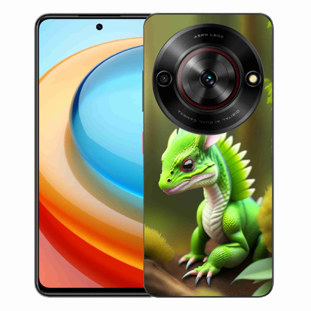 Gelový kryt mmCase na ZTE Blade A75 - zelený dráček