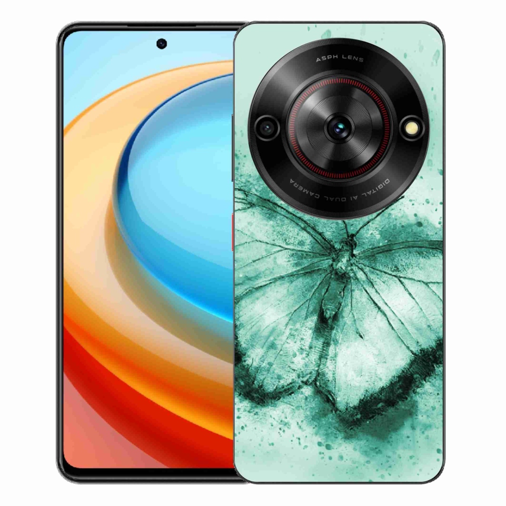 Gelový kryt mmCase na ZTE Blade A75 - zelený motýl