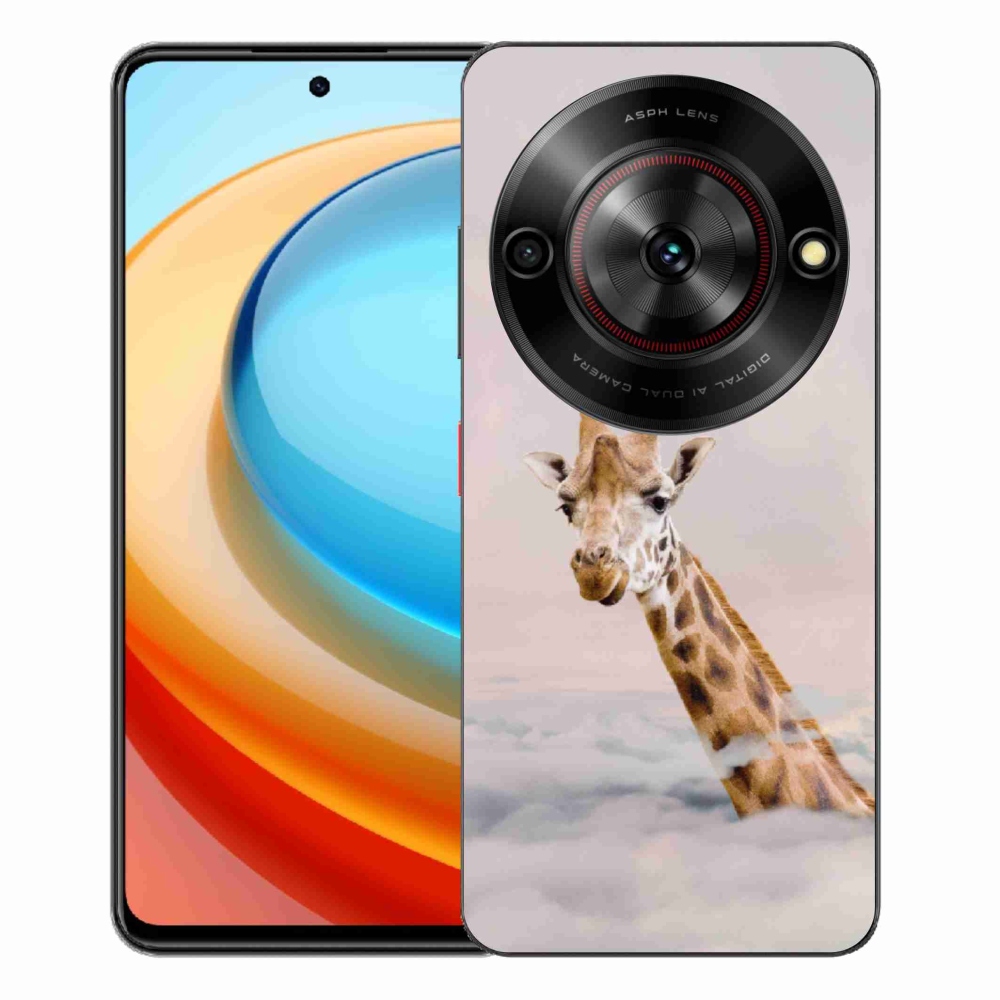 Gelový kryt mmCase na ZTE Blade A75 - žirafa v oblacích