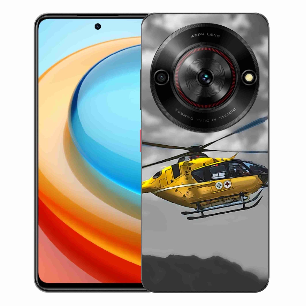 Gelový kryt mmCase na ZTE Blade A75 - žlutá helikoptéra
