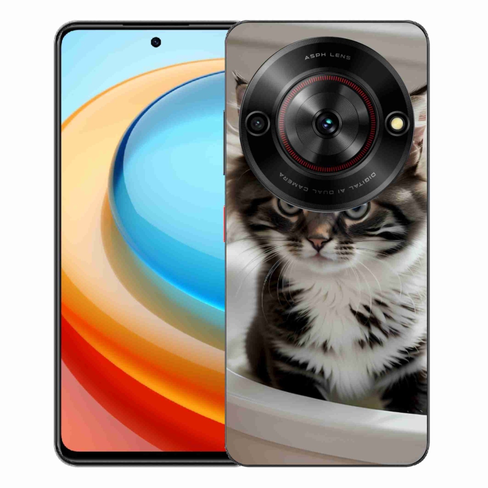 Gelový kryt mmCase na ZTE Blade A75 - zvědavé kotě