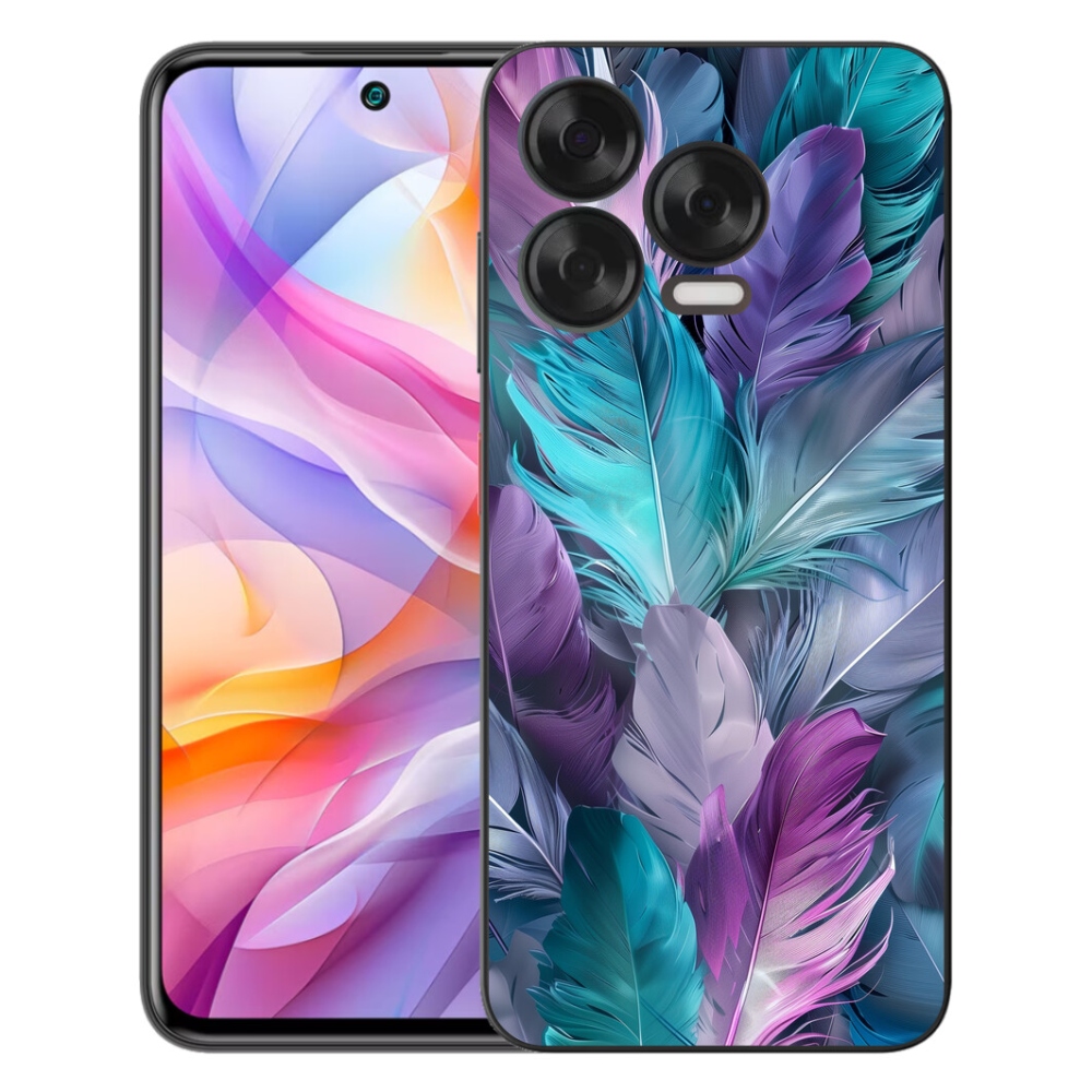 Gelový kryt mmCase na ZTE Blade V70 Vita - barevné peří 2