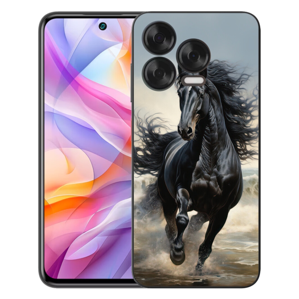 Gelový kryt mmCase na ZTE Blade V70 Vita - běžící černý kůň