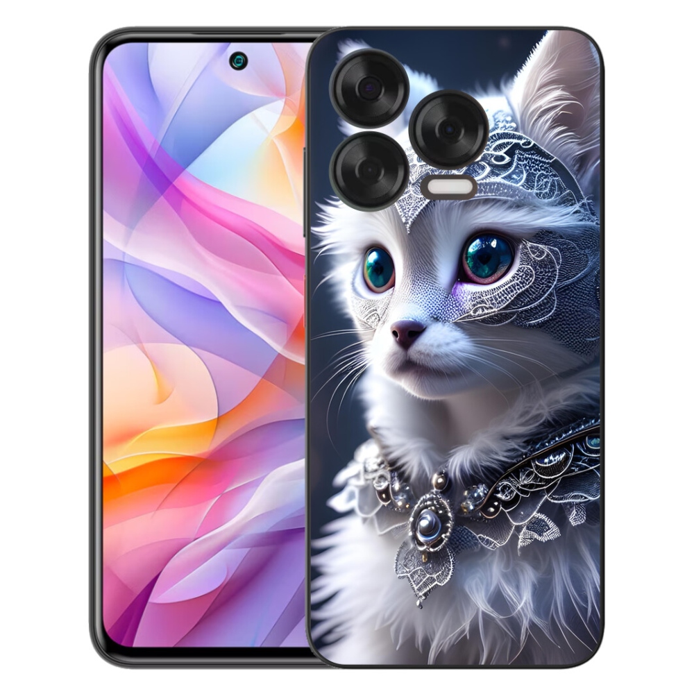 Gelový kryt mmCase na ZTE Blade V70 Vita - bílá kočka