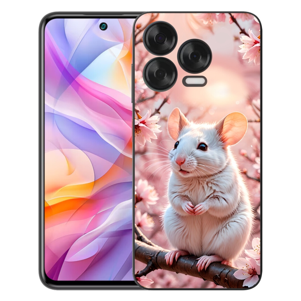 Gelový kryt mmCase na ZTE Blade V70 Vita - bílá myš na větvi