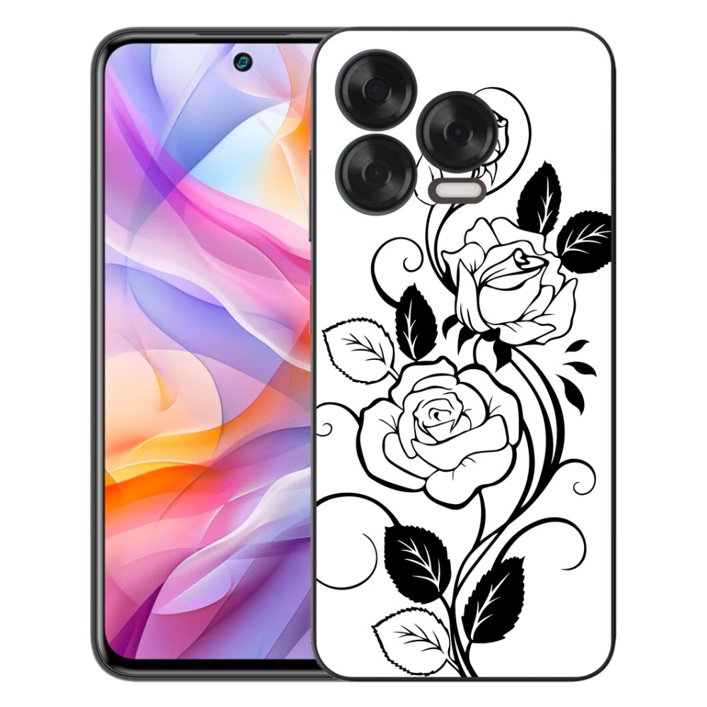 Gelový kryt mmCase na ZTE Blade V70 Vita - černobílá růže