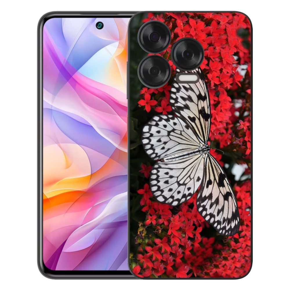 Gelový kryt mmCase na ZTE Blade V70 Vita - černobílý motýl 1