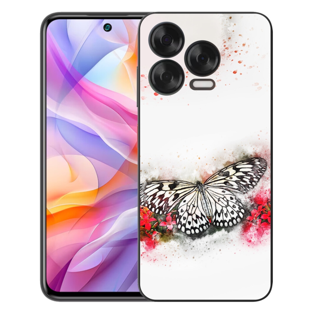 Gelový kryt mmCase na ZTE Blade V70 Vita - černobílý motýl