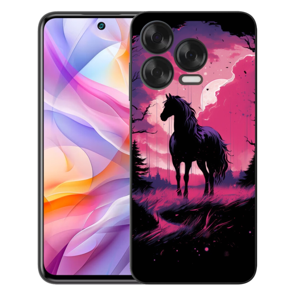 Gelový kryt mmCase na ZTE Blade V70 Vita - černý kreslený kůň 1