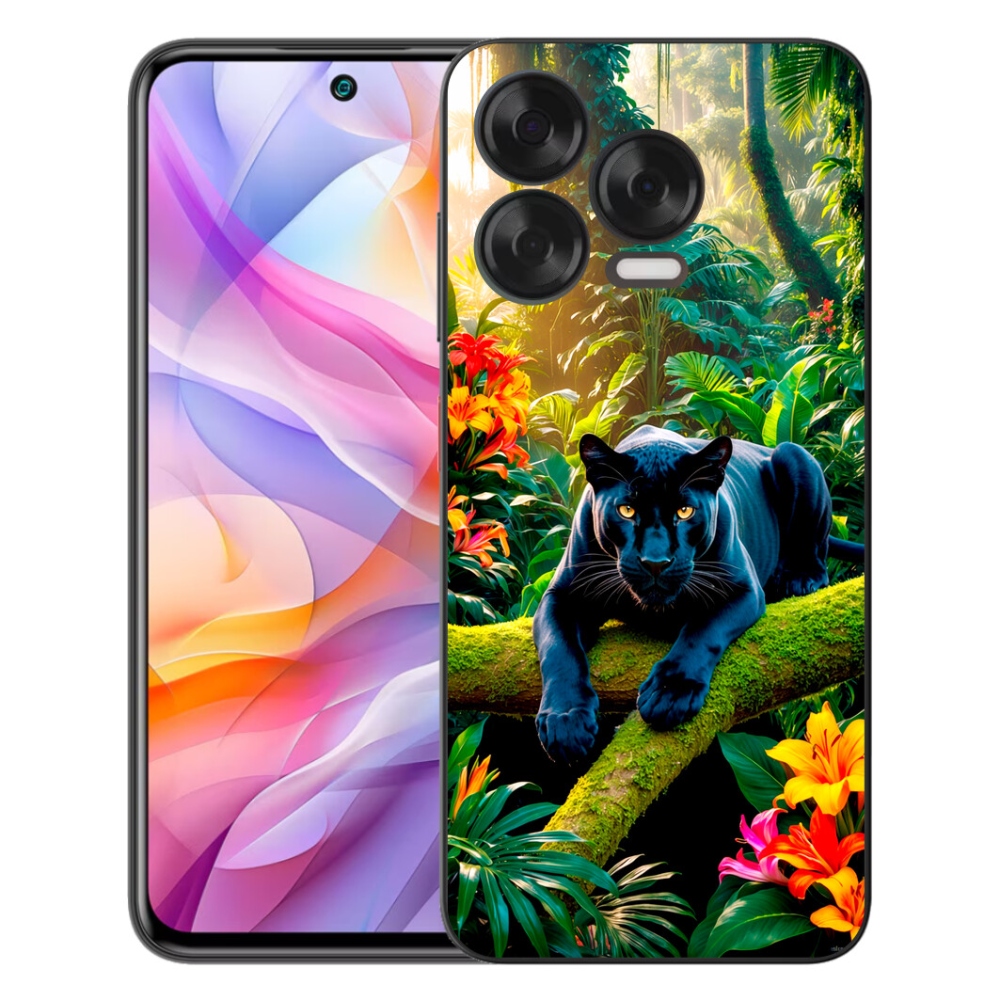 Gelový kryt mmCase na ZTE Blade V70 Vita - černý panter v džungli