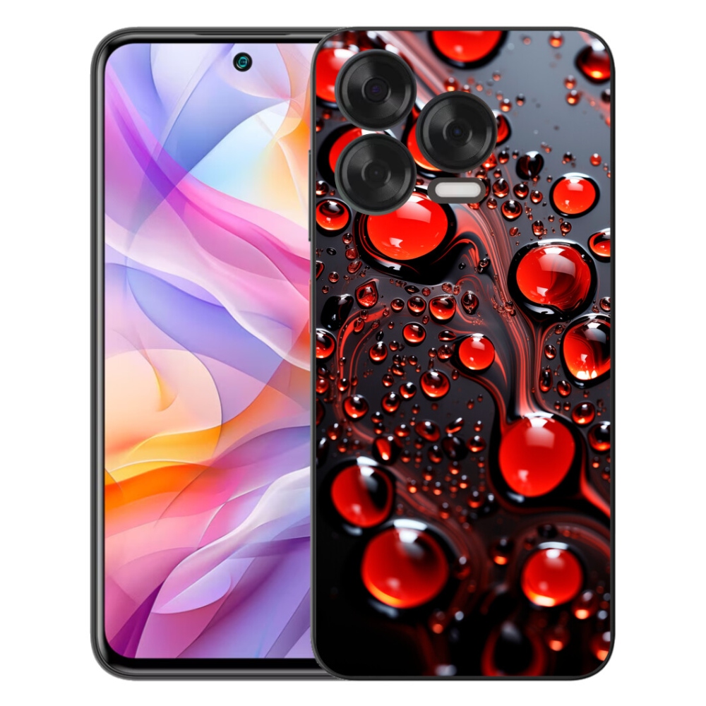 Gelový kryt mmCase na ZTE Blade V70 Vita - červené kapky 2