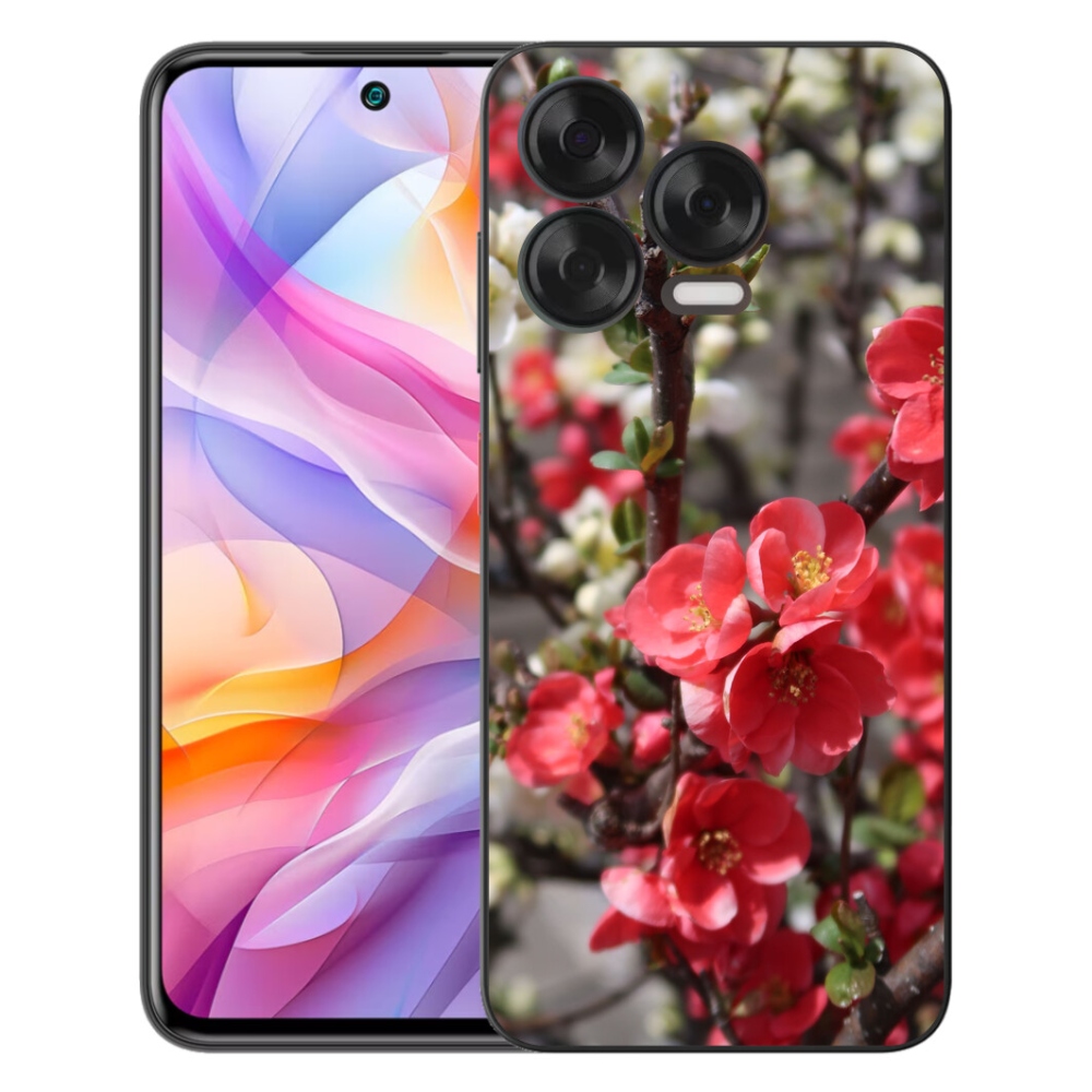 Gelový kryt mmCase na ZTE Blade V70 Vita - červené květy