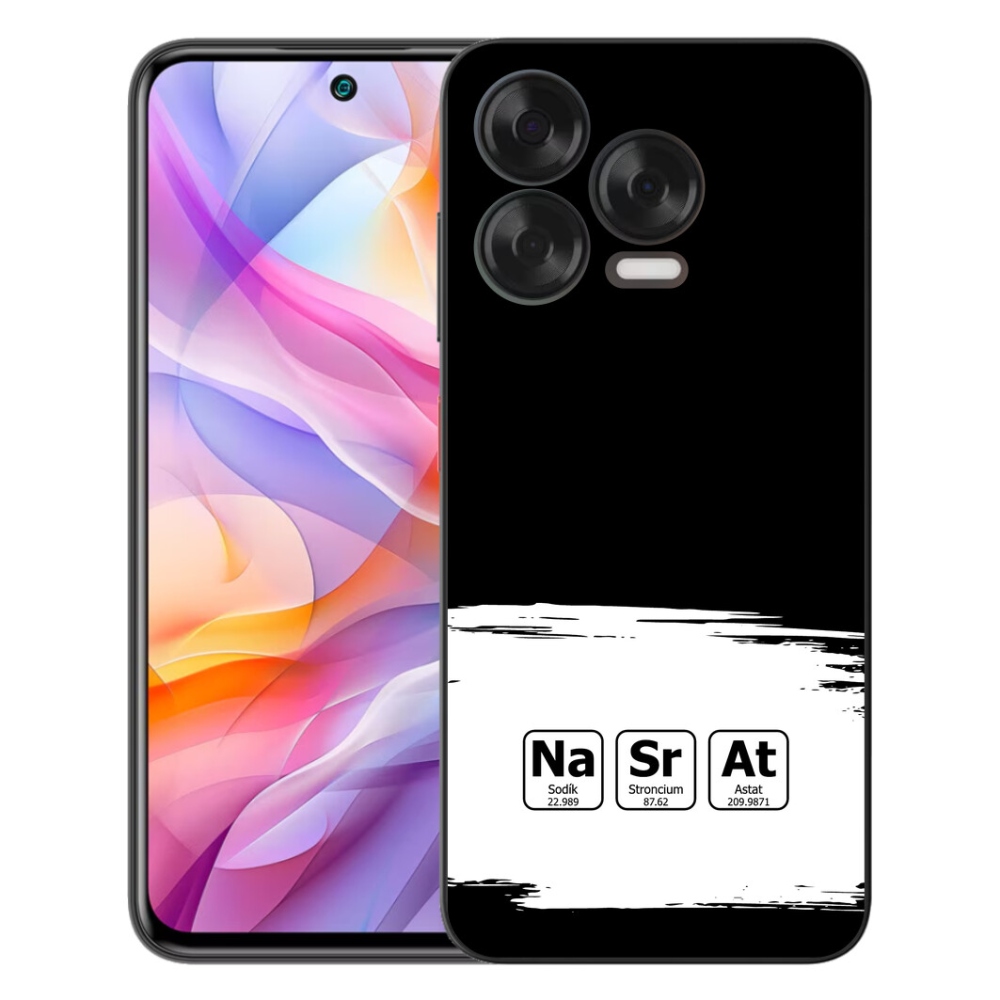 Gelový kryt mmCase na ZTE Blade V70 Vita - chemické prvky bíločerné pozadí