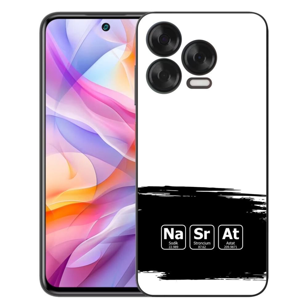 Gelový kryt mmCase na ZTE Blade V70 Vita - chemické prvky černobílé pozadí