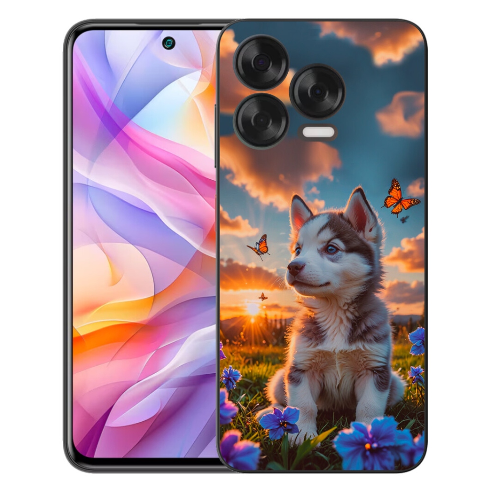Gelový kryt mmCase na ZTE Blade V70 Vita - husky při západu slunce