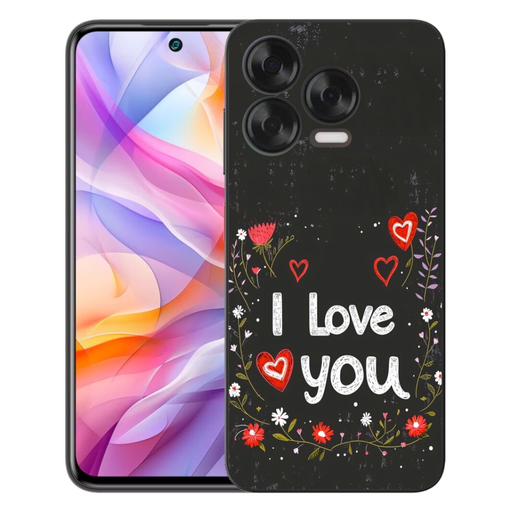 Gelový kryt mmCase na ZTE Blade V70 Vita - I love you černé pozadí