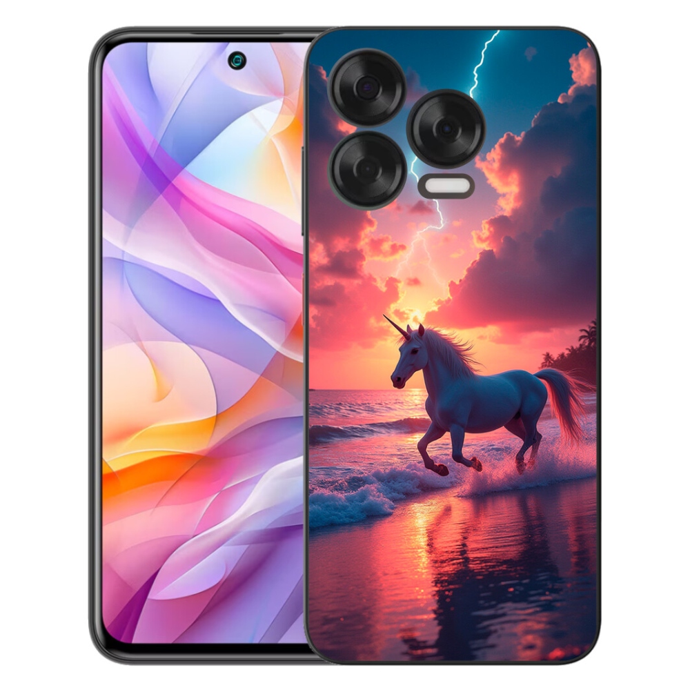 Gelový kryt mmCase na ZTE Blade V70 Vita - jednorožec na pláži