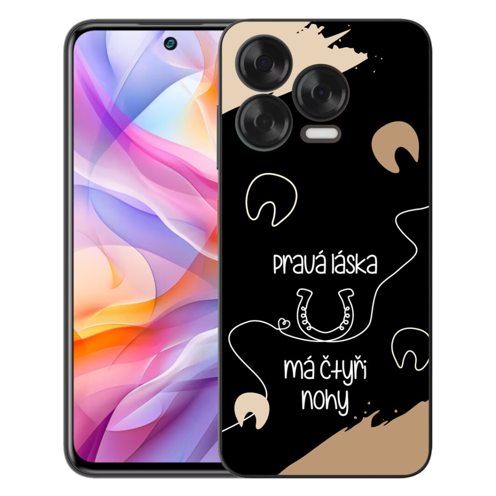 Gelový kryt mmCase na ZTE Blade V70 Vita - koňský motiv černé pozadí