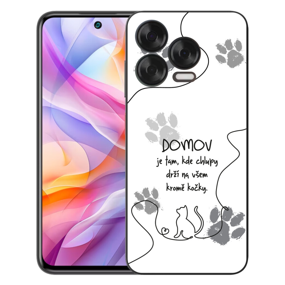 Gelový kryt mmCase na ZTE Blade V70 Vita - kočičí motiv bílé pozadí