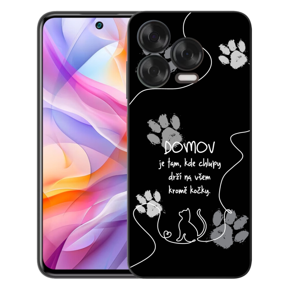 Gelový kryt mmCase na ZTE Blade V70 Vita - kočičí motiv černé pozadí