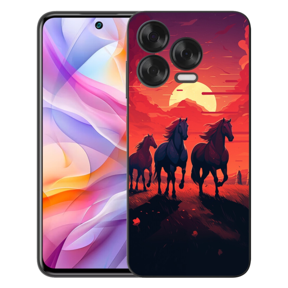 Gelový kryt mmCase na ZTE Blade V70 Vita - koně a západ slunce