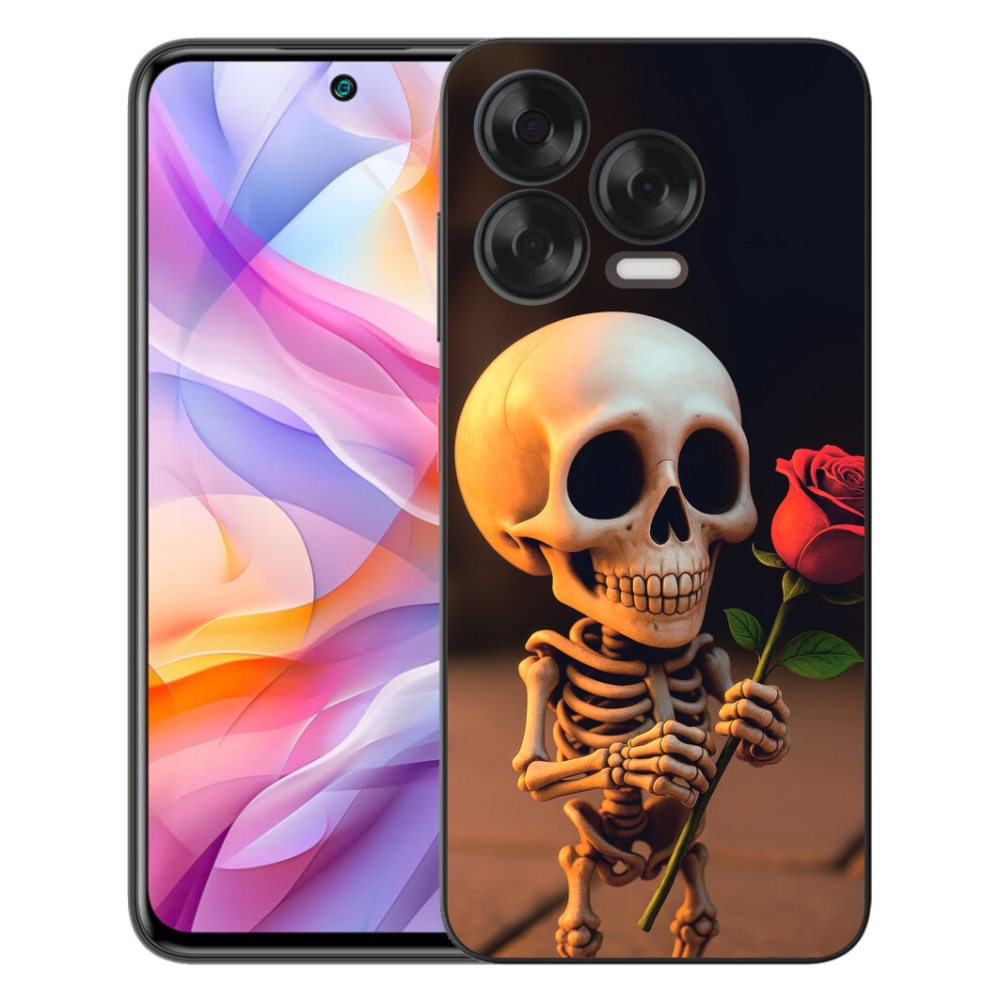 Gelový kryt mmCase na ZTE Blade V70 Vita - kostlivec s růží