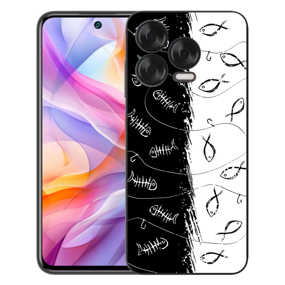 Gelový kryt mmCase na ZTE Blade V70 Vita - kostry a rybky