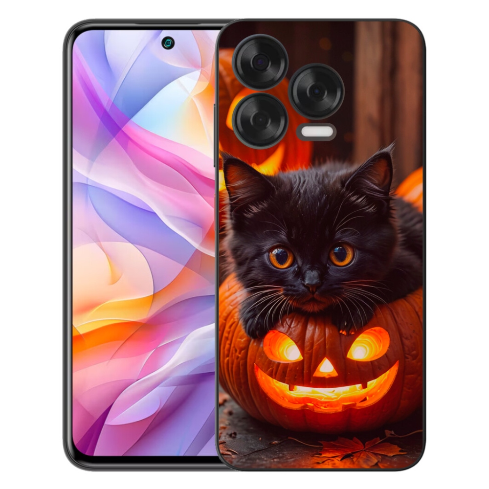 Gelový kryt mmCase na ZTE Blade V70 Vita - kotě a dýně