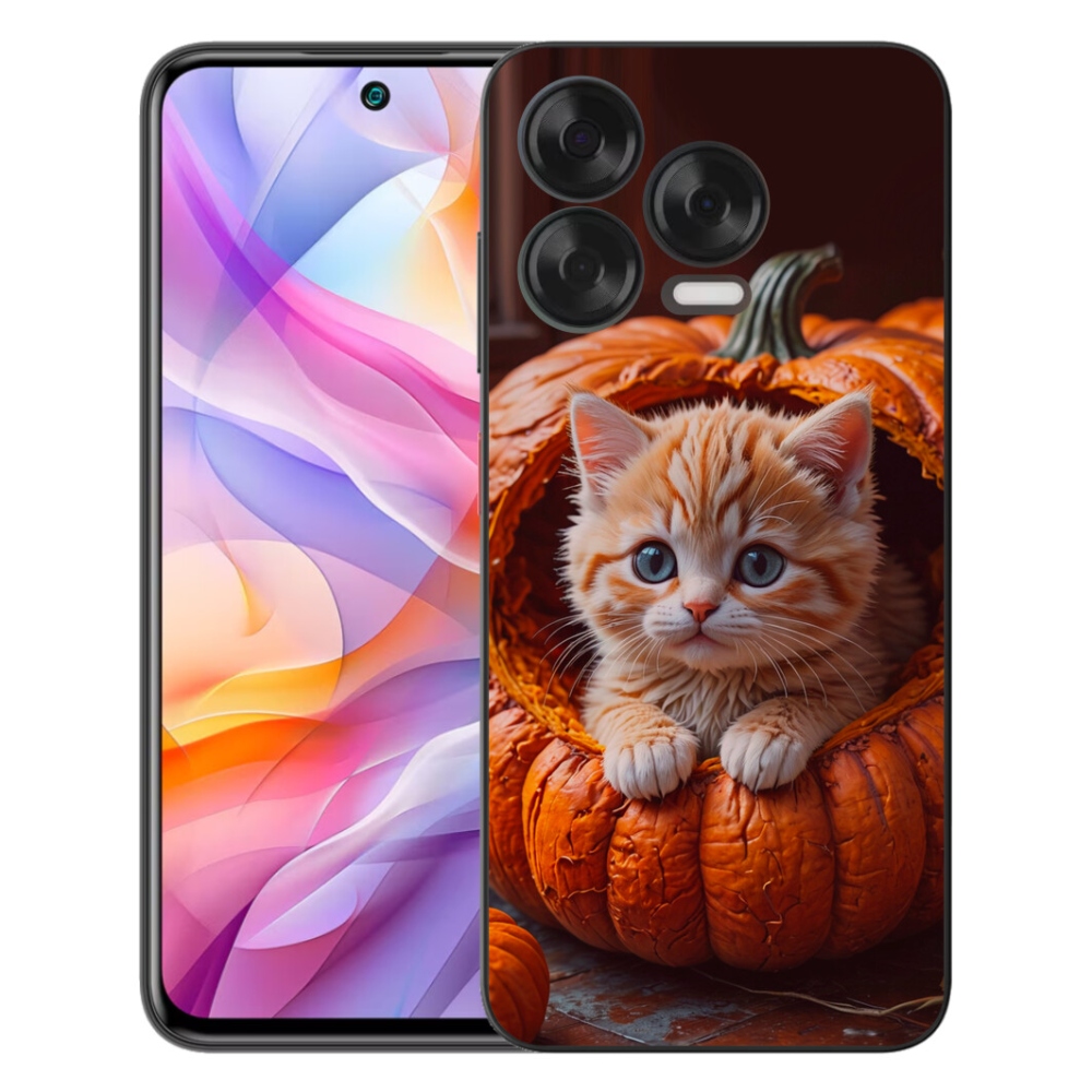 Gelový kryt mmCase na ZTE Blade V70 Vita - kotě a dýně 2
