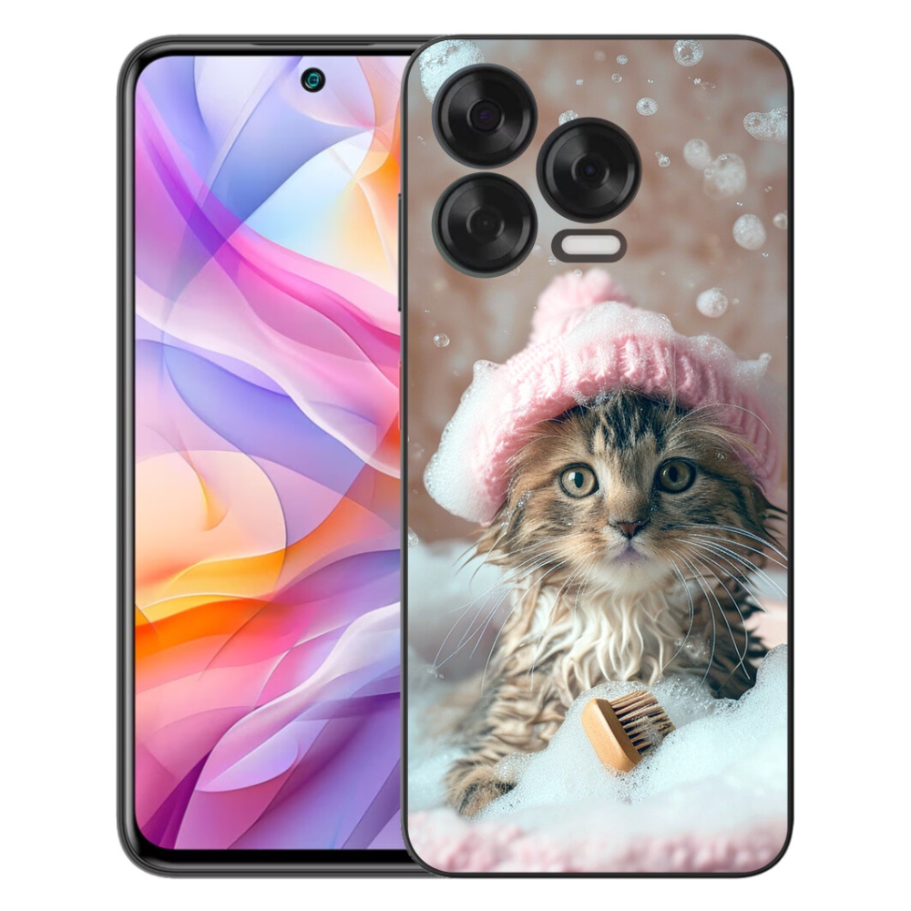 Gelový kryt mmCase na ZTE Blade V70 Vita - kotě a koupel