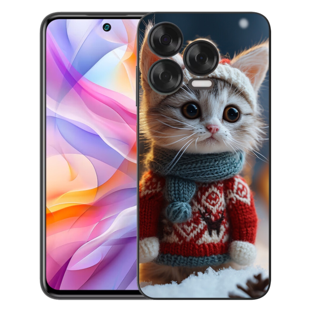 Gelový kryt mmCase na ZTE Blade V70 Vita - kotě ve svetru
