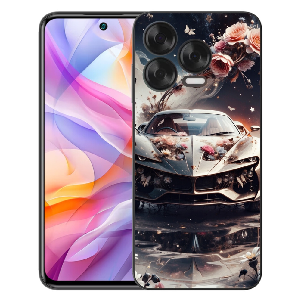 Gelový kryt mmCase na ZTE Blade V70 Vita - květinový sportovní vůz