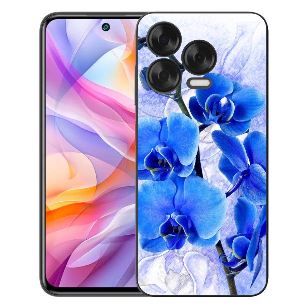 Gelový kryt mmCase na ZTE Blade V70 Vita - modré květy