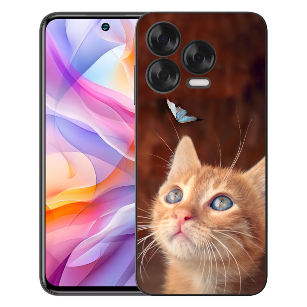 Gelový kryt mmCase na ZTE Blade V70 Vita - motýl a kotě