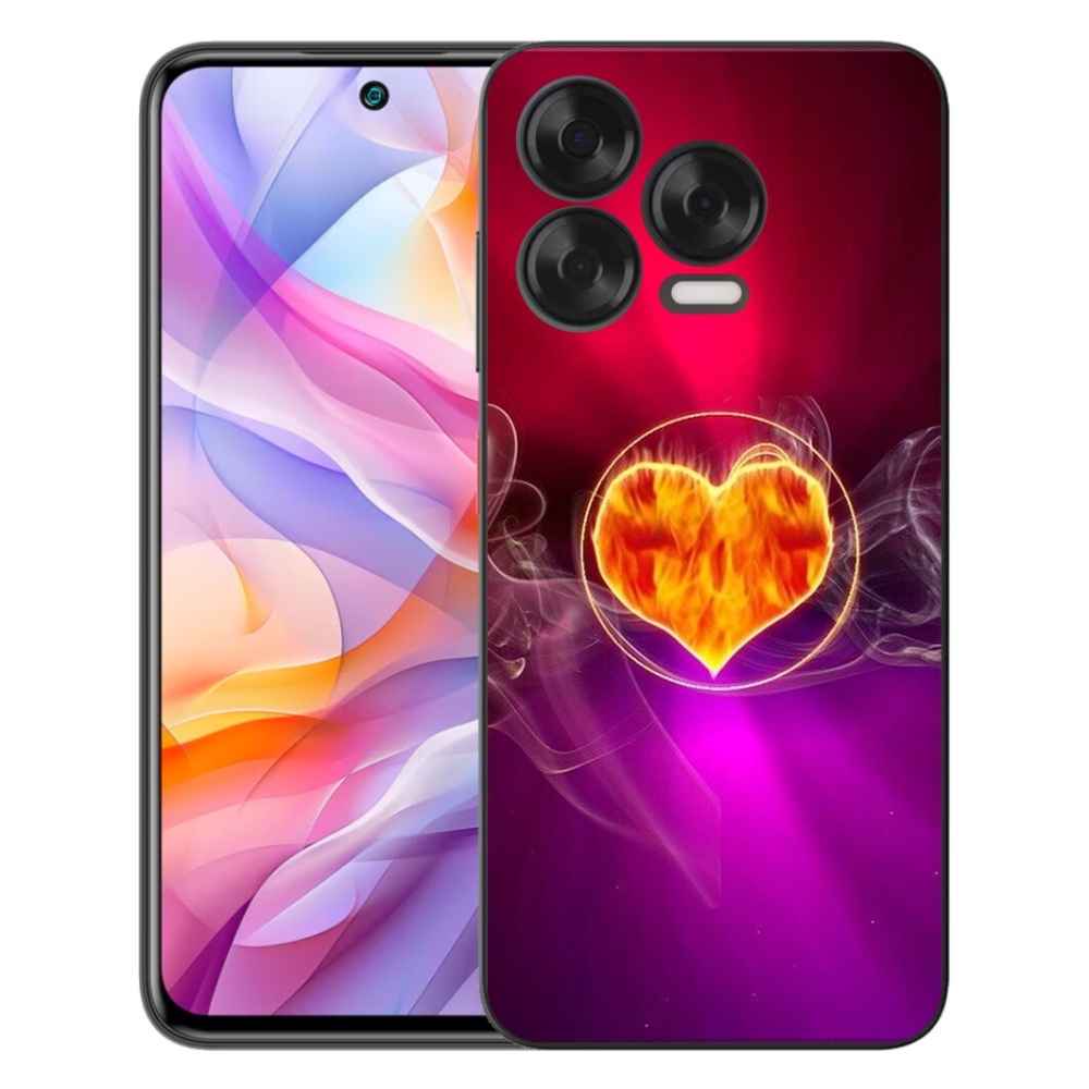 Gelový kryt mmCase na ZTE Blade V70 Vita - ohnivé srdce