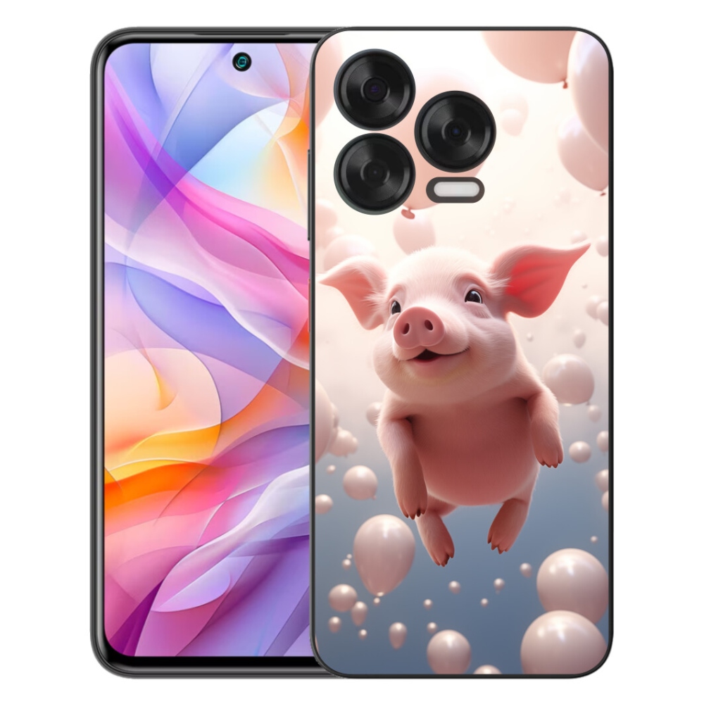 Gelový kryt mmCase na ZTE Blade V70 Vita - prasátko s balónky