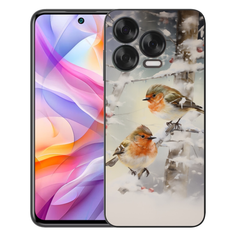 Gelový kryt mmCase na ZTE Blade V70 Vita - ptáčci v zimě