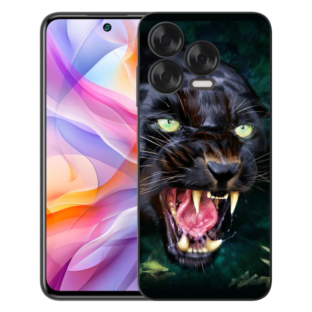 Gelový kryt mmCase na ZTE Blade V70 Vita - rozzuřený černý panter
