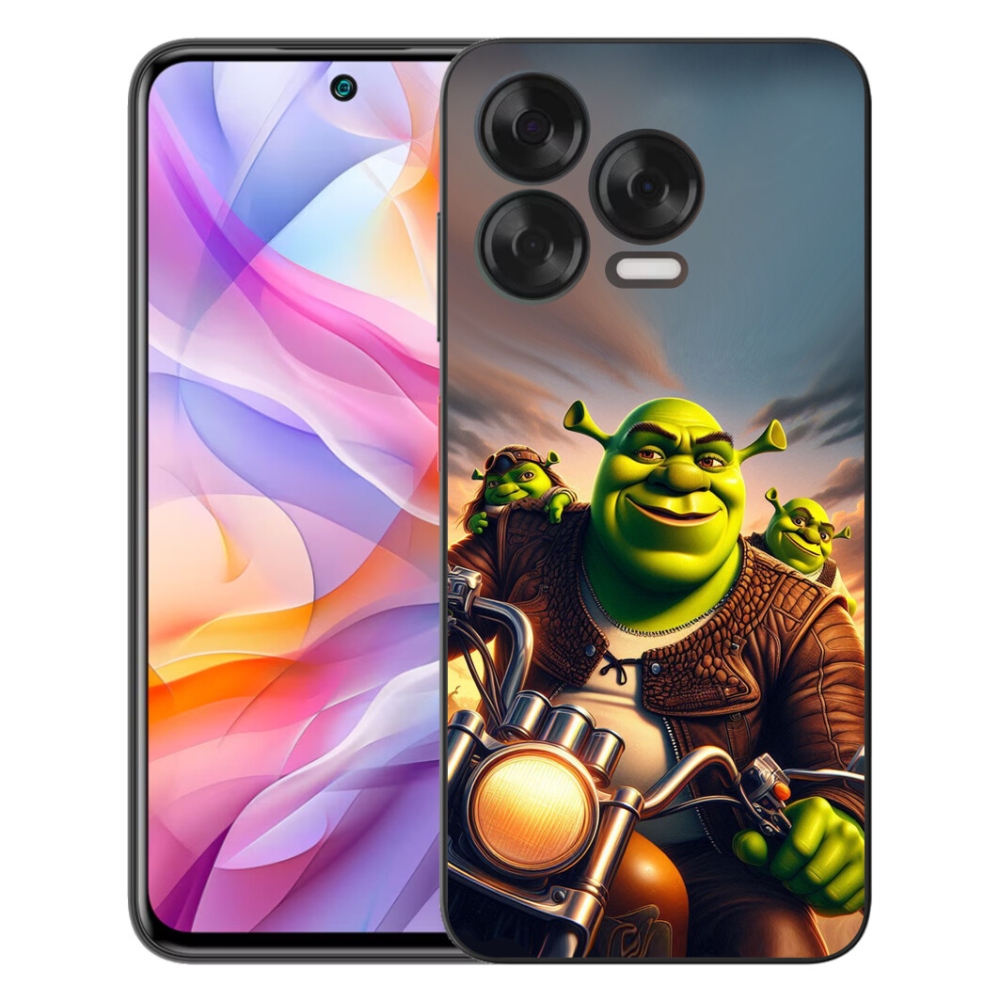 Gelový kryt mmCase na ZTE Blade V70 Vita - shrek na motorce