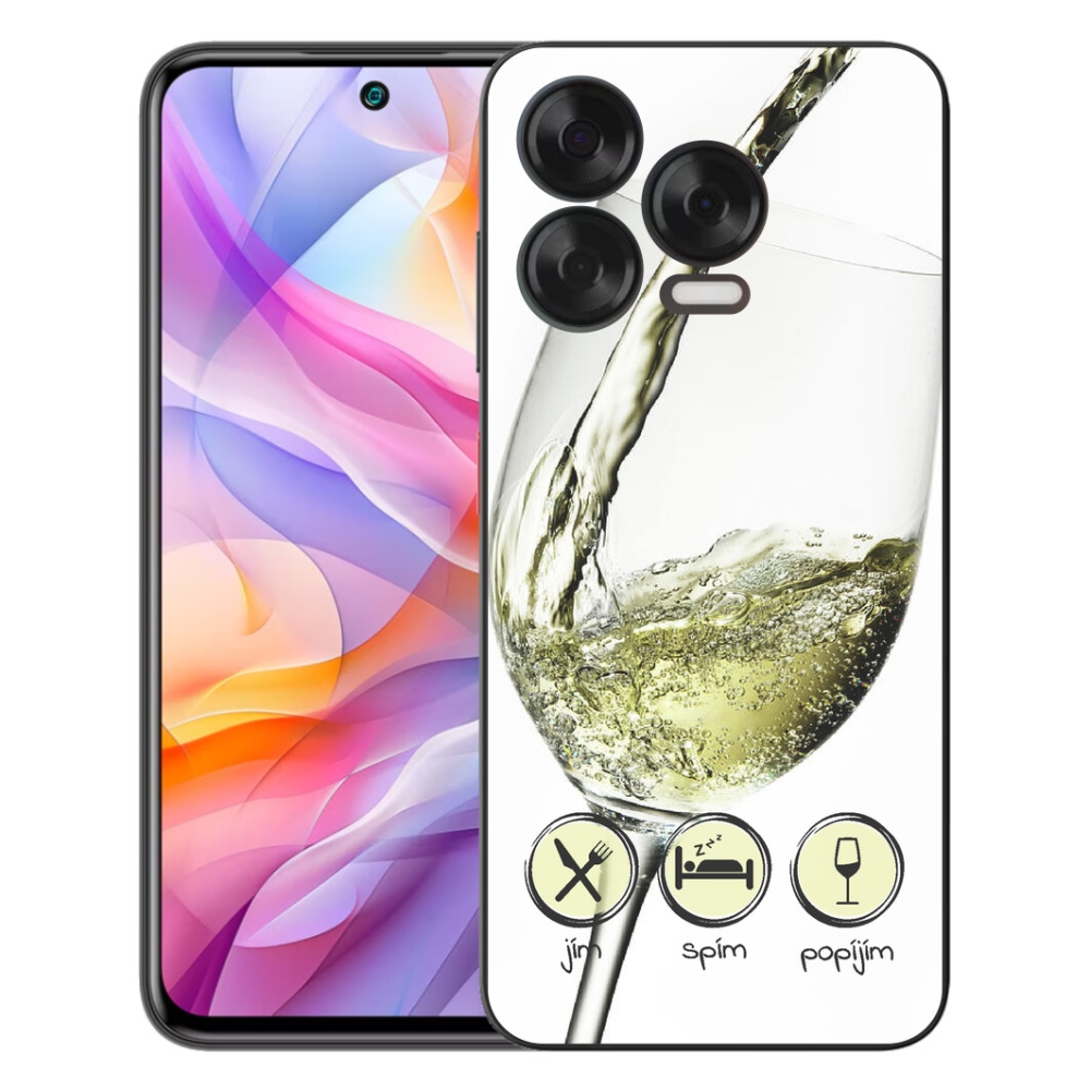 Gelový kryt mmCase na ZTE Blade V70 Vita - sklenička vína bílé