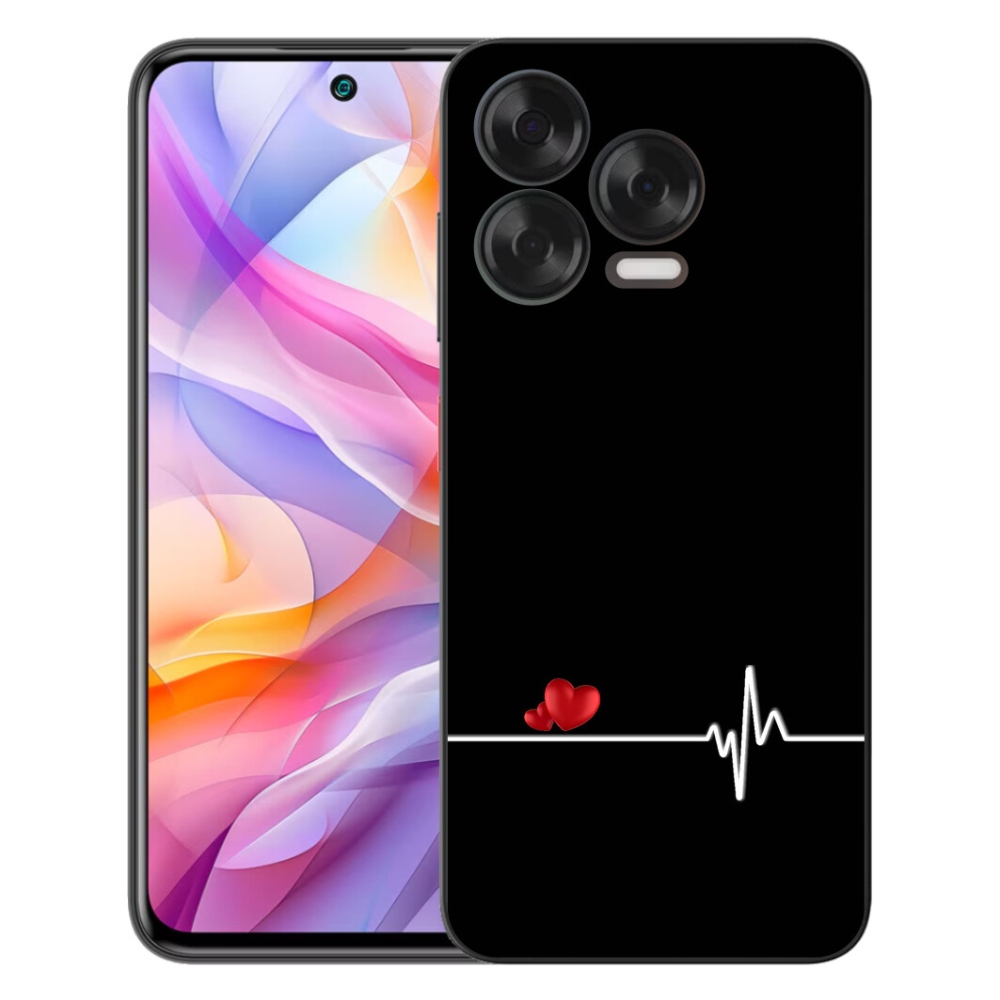 Gelový kryt mmCase na ZTE Blade V70 Vita - srdce a tep černé pozadí