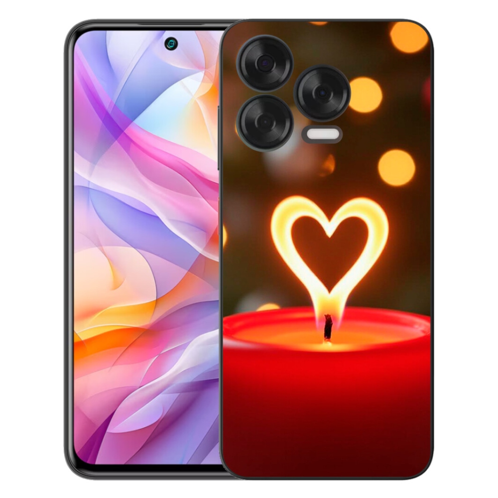 Gelový kryt mmCase na ZTE Blade V70 Vita - srdce z plamene
