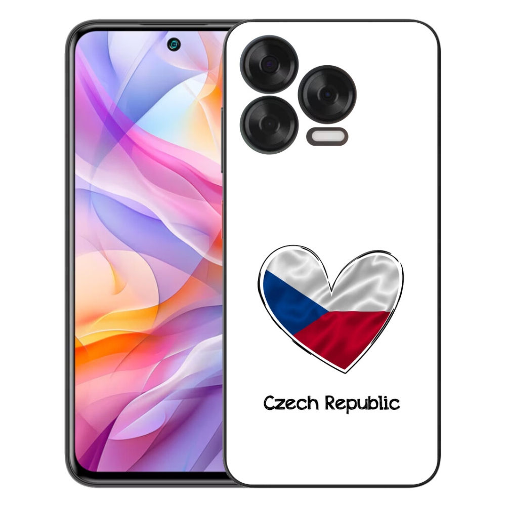 Gelový kryt mmCase na ZTE Blade V70 Vita - vlajka srdce bílé pozadí