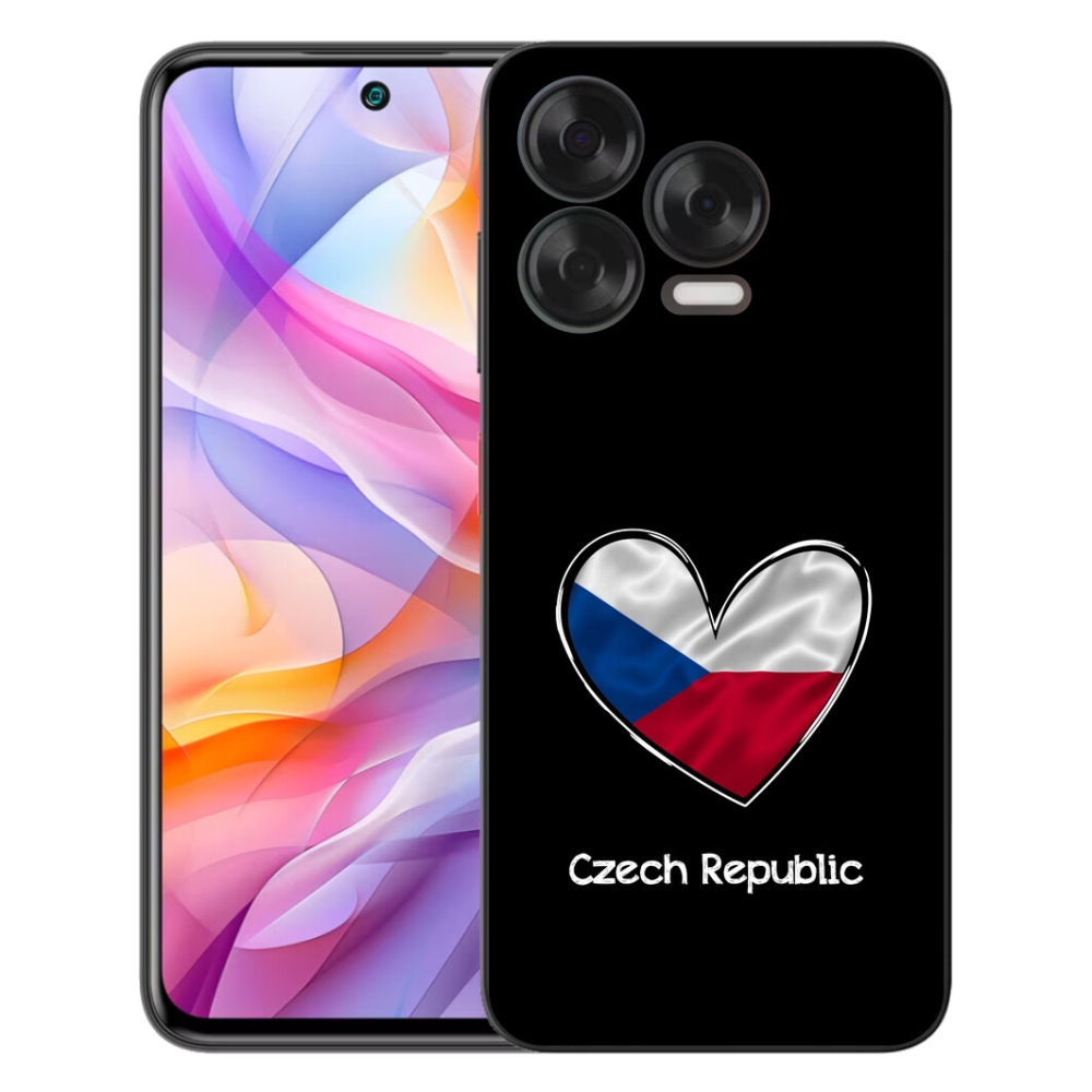 Gelový kryt mmCase na ZTE Blade V70 Vita - vlajka srdce černé pozadí