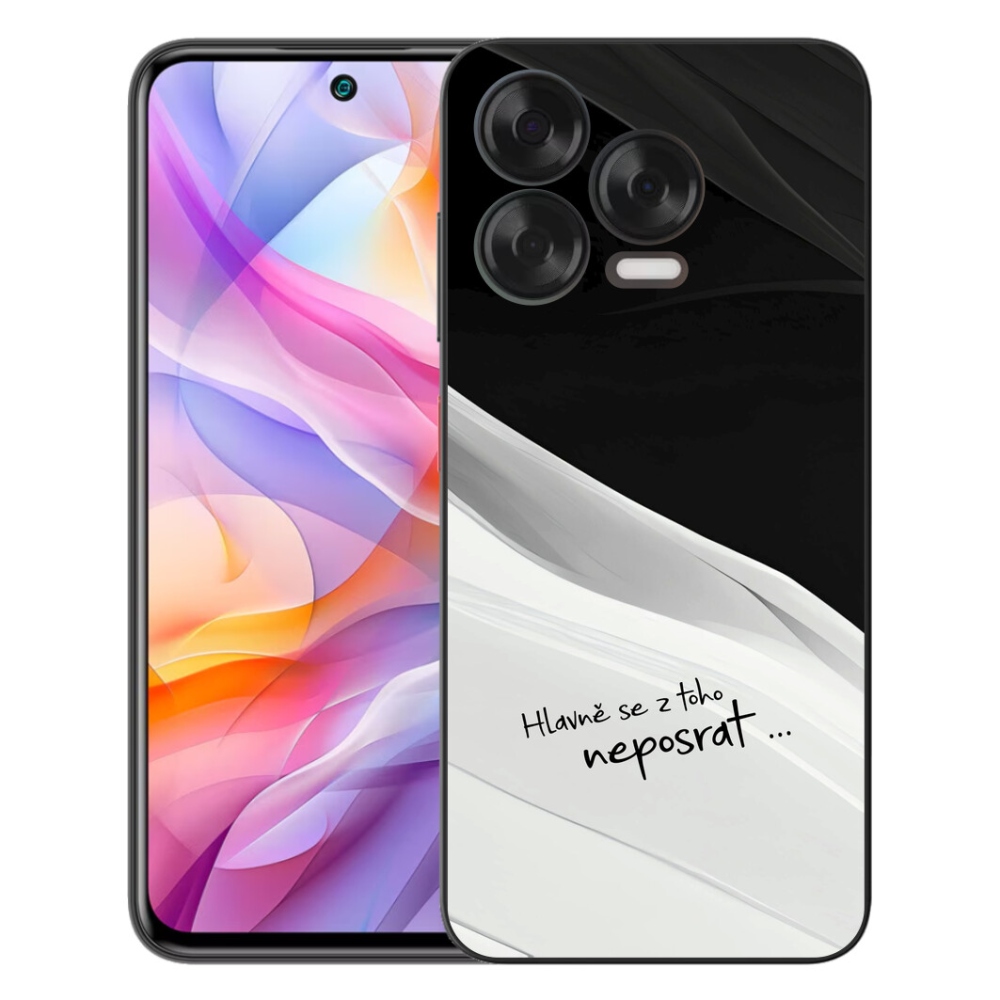 Gelový kryt mmCase na ZTE Blade V70 Vita - vtipný text 13 bíločerné pozadí