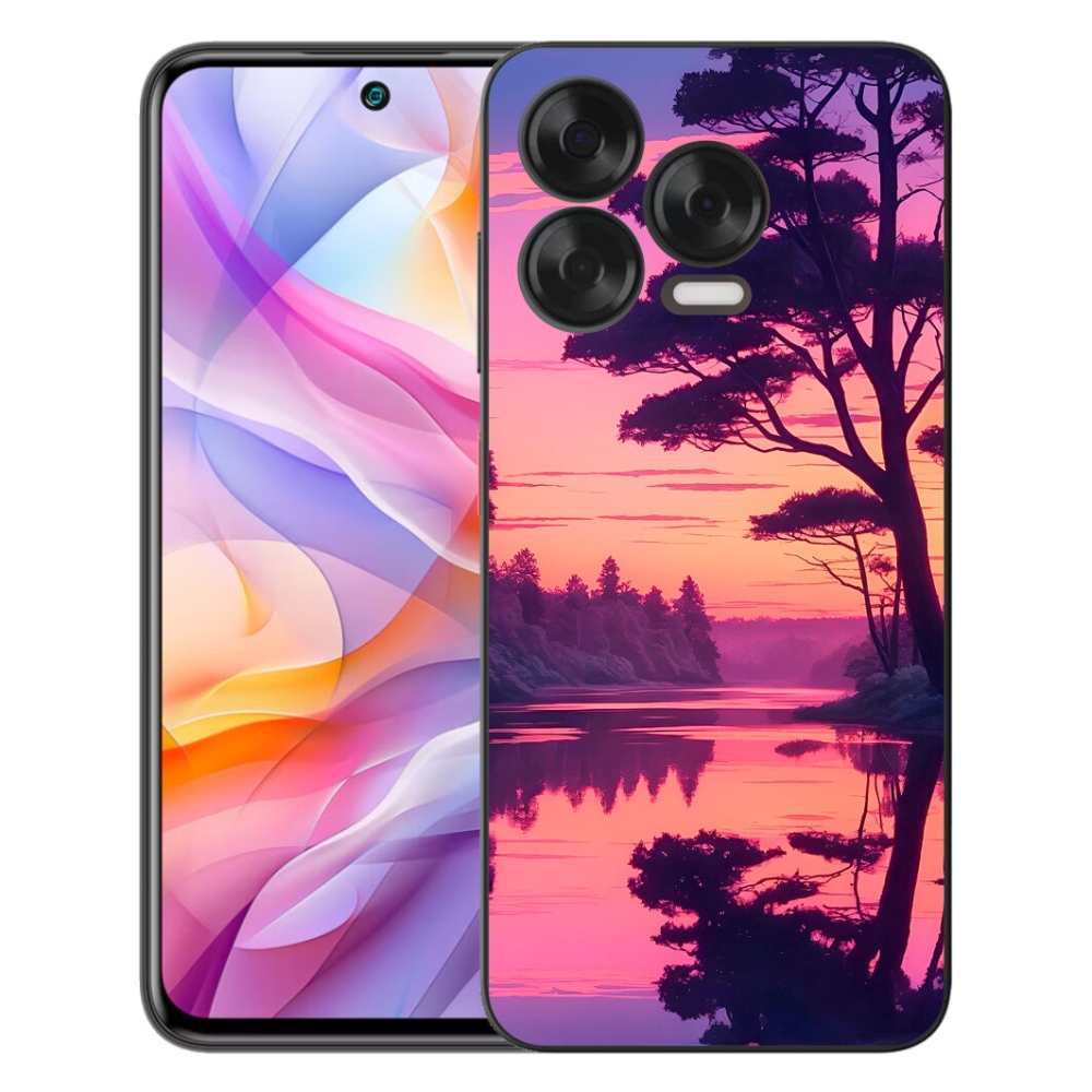 Gelový kryt mmCase na ZTE Blade V70 Vita - západ slunce nad jezerem