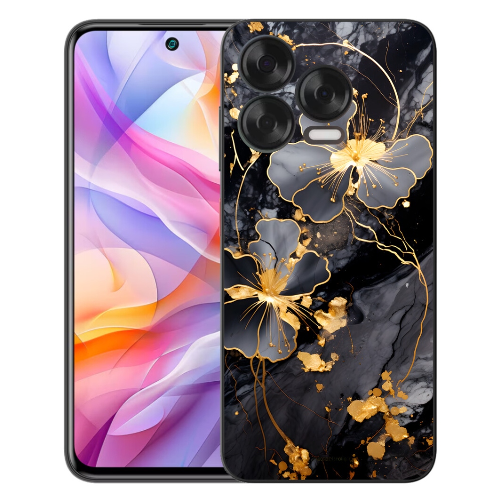 Gelový kryt mmCase na ZTE Blade V70 Vita - zlaté květy